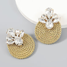 Load image into Gallery viewer, Polyester Stretch Thread Woven Round Earrings