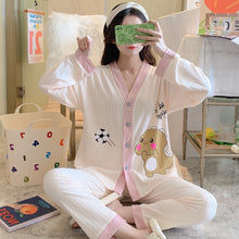 Load image into Gallery viewer, Pajamas Women's Long-sleeved Spring And Autumn Thin Section Net Red Cotton Cute