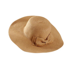Load image into Gallery viewer, Straw Hat With Double Bow And Large Edge