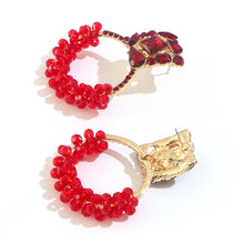 Load image into Gallery viewer, Fashion Earrings Retro Colored Diamond Exaggerated Round Earrings