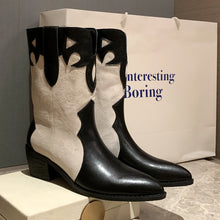 Load image into Gallery viewer, Fashion Low-heel Pointed Toe Milk Pattern Ankle Boots