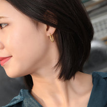 Load image into Gallery viewer, Sterling Silver Earrings Simple Twist Woven Earrings Female Gold-plated Silver Earrings With