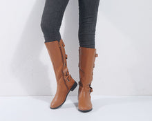 Load image into Gallery viewer, Back Strapped Rider Boots High Tide Leather Boots