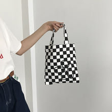 Load image into Gallery viewer, Black And White Small Handbag Ins New Canvas Handbag Women