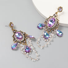 Load image into Gallery viewer, Alloy Diamond Acrylic Earrings Korean Earrings Girl Retro Earrings