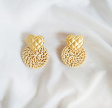 Load image into Gallery viewer, Round Rattan Braided Earrings Jewelry Multicolor Female Earrings