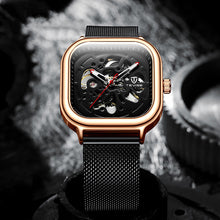 Load image into Gallery viewer, Christmas Gift Watch Hollow-out Automatic Luminous Leather Nylon Mens Wristwatch
