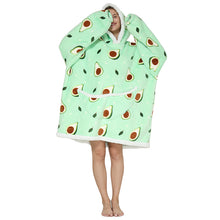 Load image into Gallery viewer, Lazy Blanket Composite Lamb Velvet Pullover Flannel Sweater Tv TV Blanket Hooded Lazy Outdoor Warm Pajamas