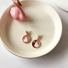 Load image into Gallery viewer, Quality Simple Round Oil Drop Earrings Girl