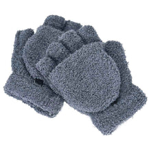 Load image into Gallery viewer, Coral Fleece Flip Half-finger Gloves, Writing And Internet Travel Warm Gloves