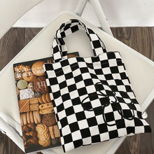 Load image into Gallery viewer, Black And White Small Handbag Ins New Canvas Handbag Women