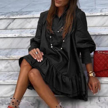 Load image into Gallery viewer, Long sleeve mini back ruffle dress
