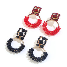 Load image into Gallery viewer, Fashion Earrings Retro Colored Diamond Exaggerated Round Earrings