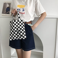 Load image into Gallery viewer, Black And White Small Handbag Ins New Canvas Handbag Women
