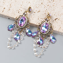 Load image into Gallery viewer, Alloy Diamond Acrylic Earrings Korean Earrings Girl Retro Earrings