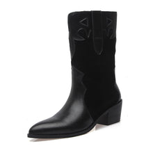 Load image into Gallery viewer, Fashion Low-heel Pointed Toe Milk Pattern Ankle Boots