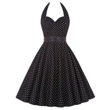 Load image into Gallery viewer, Women Polka Dot Print Summer Dress Sexy Retro White Halter Vintage Dress Plus Size Robe Femme Pin Up Rockabilly Party Dress