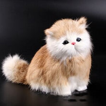 Load image into Gallery viewer, Real hair Electronic Pets Cats Dolls Simulation animal cat toy meowth children's cute pet plush toys model ornaments Xtmas gift