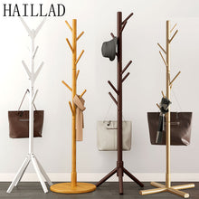 Load image into Gallery viewer, Original Pine Wood Hanger Floor Standing Coat Rack Clothes Hanger Stand Floor Multi-function Rack Bedroom Storage Organizer
