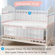 Load image into Gallery viewer, 2PCS Lightweight Elastic Home Bedroom Baby Care Thread Gluing Anti-collision Breathable Mesh Polyester Detachable Crib Bumper