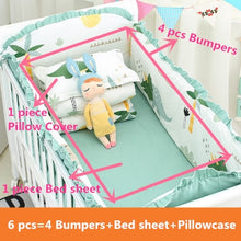 Load image into Gallery viewer, 6pcs/set Blue Universe Design Crib Bedding Set Cotton Toddler Baby Bed Linens Include Baby Cot Bumpers Bed Sheet Pillowcase