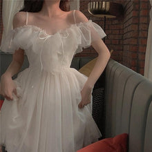 Load image into Gallery viewer, Sannian Actual Photo Of Long Sling Dress With Lace Sunscreen In Soft Yarn In Summer Of 2019 2 Piece Set Women Sleeveless Dress