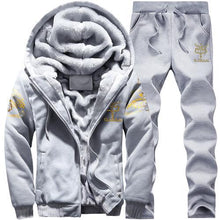 Load image into Gallery viewer, BOLUBAO Winter Thick Men Sports Suit Tracksuit Hooded Sportswear Zipper Cardigan Hooded+Elastic Pants Casual Men Set