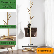 Load image into Gallery viewer, Original Pine Wood Hanger Floor Standing Coat Rack Clothes Hanger Stand Floor Multi-function Rack Bedroom Storage Organizer