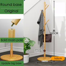 Load image into Gallery viewer, Original Pine Wood Hanger Floor Standing Coat Rack Clothes Hanger Stand Floor Multi-function Rack Bedroom Storage Organizer