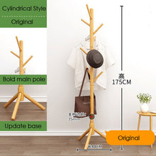 Load image into Gallery viewer, Original Pine Wood Hanger Floor Standing Coat Rack Clothes Hanger Stand Floor Multi-function Rack Bedroom Storage Organizer