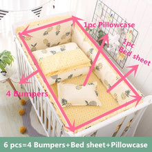 Load image into Gallery viewer, 6pcs/set Blue Universe Design Crib Bedding Set Cotton Toddler Baby Bed Linens Include Baby Cot Bumpers Bed Sheet Pillowcase