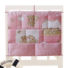 Load image into Gallery viewer, Bed Hanging Storage Bag Baby Cot Bed Brand Baby Cotton Crib Organizer 50*60cm Toy Diaper Pocket for Crib Bedding Set