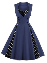 Load image into Gallery viewer, S-4XL Women Robe Retro Vintage Dress 50s 60s Rockabilly Dot Swing Pin Up Summer Party Dresses Elegant Tunic Vestidos Casual