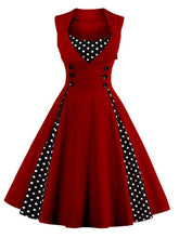 Load image into Gallery viewer, S-4XL Women Robe Retro Vintage Dress 50s 60s Rockabilly Dot Swing Pin Up Summer Party Dresses Elegant Tunic Vestidos Casual