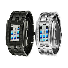 Load image into Gallery viewer, Watch Men's Future Technology Binary Hot Sale Black Stainless Steel Date Digital LED Bracelet Sport Women Watches