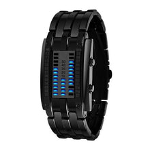 Load image into Gallery viewer, Watch Men's Future Technology Binary Hot Sale Black Stainless Steel Date Digital LED Bracelet Sport Women Watches