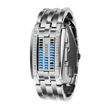 Load image into Gallery viewer, Watch Men's Future Technology Binary Hot Sale Black Stainless Steel Date Digital LED Bracelet Sport Women Watches