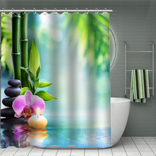 Load image into Gallery viewer, 11.11 HOT SALE Print Your Pattern, Custom Bamboo Shower Curtain Polyester Fabric Bath Curtain Waterproof With Hook For Bathroom