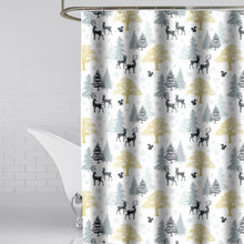 Load image into Gallery viewer, Modern Shower Curtains Geometric Flowers Cartoon Bath Curtain Cortina Waterproof Polyester For Bathroom with 12pcs Plastic Hooks