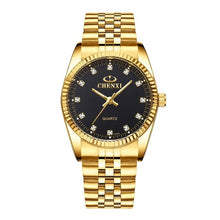Load image into Gallery viewer, CHENXI Luxury Couple Watch Golden Fashion Stainless Steel Lovers Watch Quartz Wrist Watches For Women & Men Analog Wristwatch