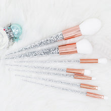 Load image into Gallery viewer, New 7pcs Sliver Diamond Unicorn Crystal Makeup Brushes Set Foundation Blending Powder Eye Face Brush Makeup Tool Kit maquillaje