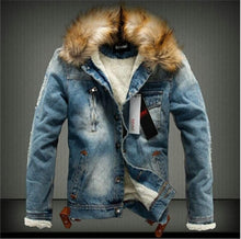 Load image into Gallery viewer, drop shipping 2020 new men jeans jacket and coats denim thick warm winter outwear S-4XL LBZ21