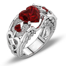 Load image into Gallery viewer, Charm Multicolor 925 Sterling Silver Princess Heart Zircon Engagement Rings for Women Anel Austrian Crystals Jewelry Top Quality