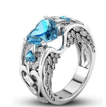 Load image into Gallery viewer, Charm Multicolor 925 Sterling Silver Princess Heart Zircon Engagement Rings for Women Anel Austrian Crystals Jewelry Top Quality