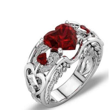 Load image into Gallery viewer, Charm Multicolor 925 Sterling Silver Princess Heart Zircon Engagement Rings for Women Anel Austrian Crystals Jewelry Top Quality