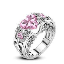 Load image into Gallery viewer, Charm Multicolor 925 Sterling Silver Princess Heart Zircon Engagement Rings for Women Anel Austrian Crystals Jewelry Top Quality