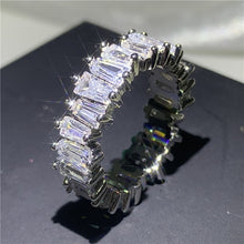 Load image into Gallery viewer, Handmade Eternity Promise ring 925 Sterling silver AAAA cz Engagement Wedding Band Rings for women Men Finger Party Jewelry