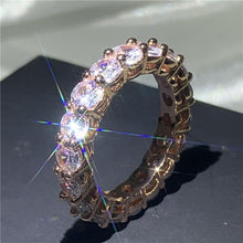 Load image into Gallery viewer, Handmade Eternity Promise ring 925 Sterling silver AAAA cz Engagement Wedding Band Rings for women Men Finger Party Jewelry
