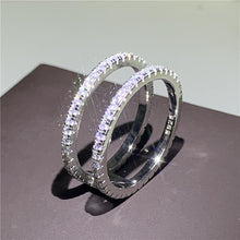 Load image into Gallery viewer, Handmade Eternity Promise ring 925 Sterling silver AAAA cz Engagement Wedding Band Rings for women Men Finger Party Jewelry