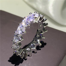Load image into Gallery viewer, Handmade Eternity Promise ring 925 Sterling silver AAAA cz Engagement Wedding Band Rings for women Men Finger Party Jewelry